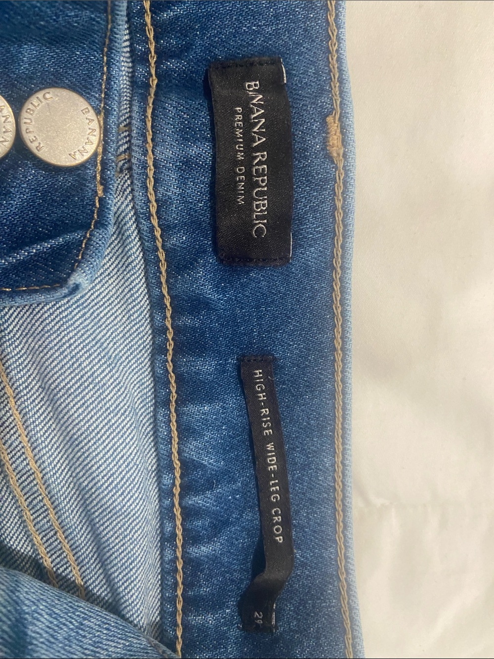 Banana Republic Light Blue High-Rise Wide-Leg Crop Jeans